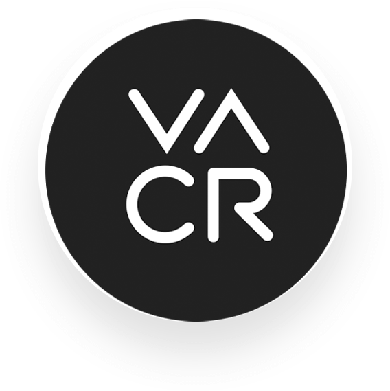 VACR Logo - Black Circle with VACR in white letters